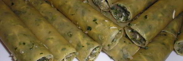 каннелони с курицей и шпинатом