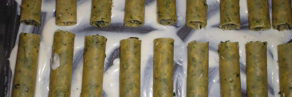каннелони с курицей и шпинатом
