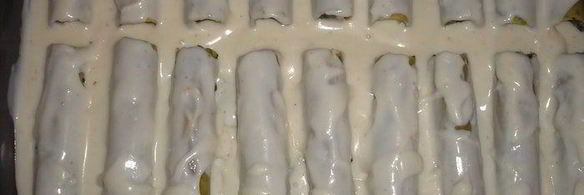 каннелони с курицей и шпинатом