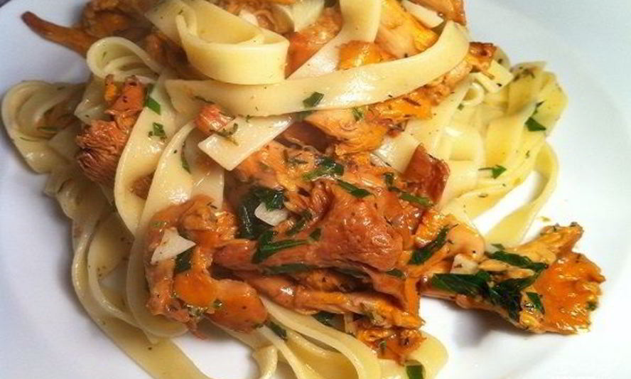 Рецепт лисичек со спагетти по-итальянски