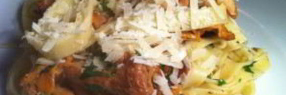 лисички со спагетти по-итальянски