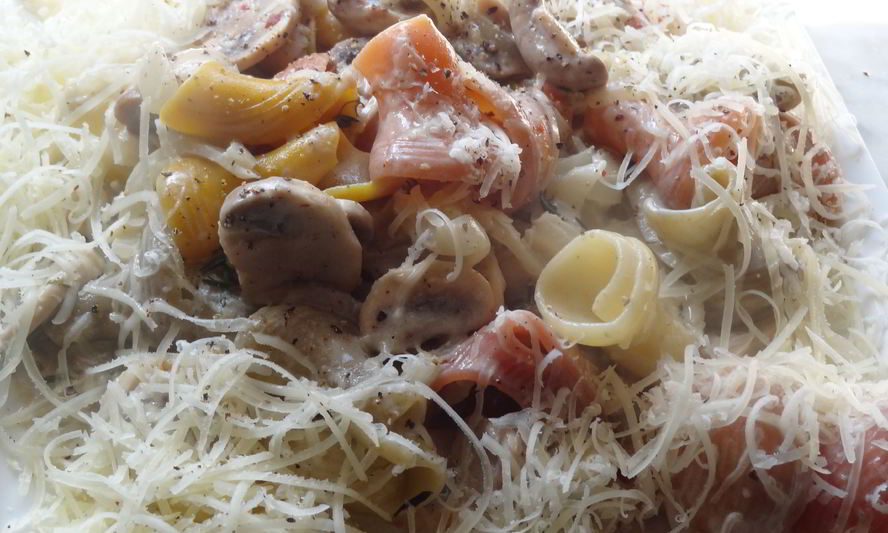 Рецепт пасты кампанелле с грибами в соусе из рокфора