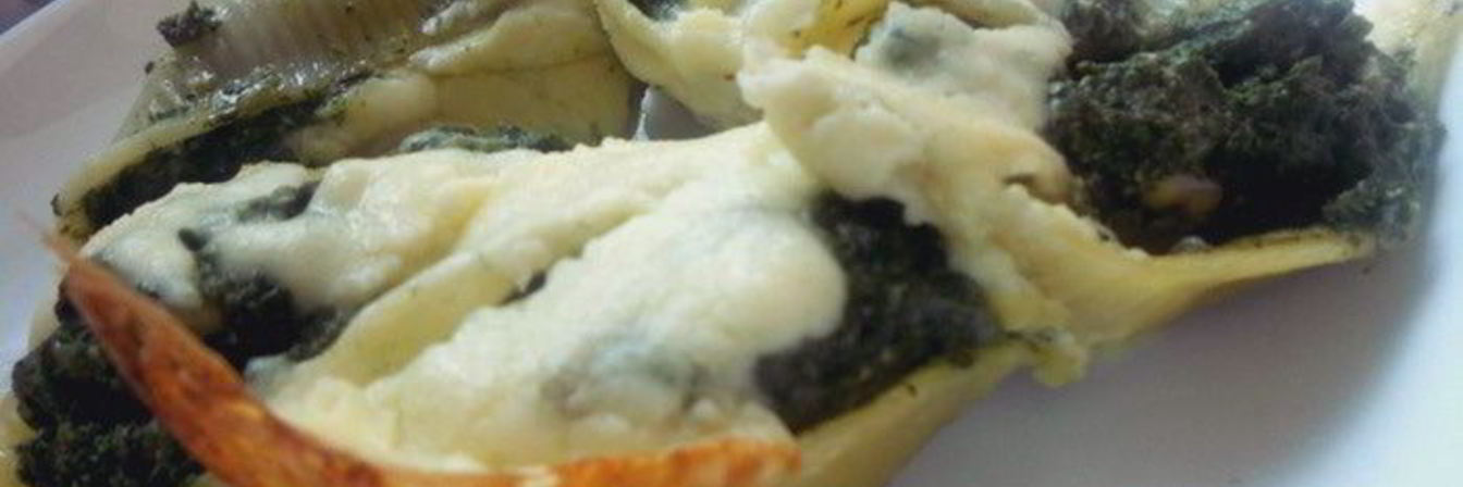 Паста Ракушки со шпинатом, рикоттой и кедровыми орешками