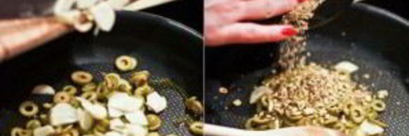 паста с фисташками и оливками