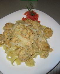 Паста с гребешками