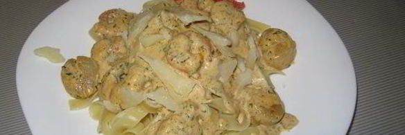 паста с гребешками