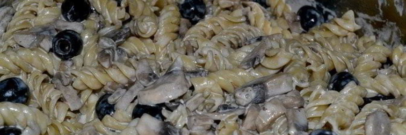 Паста с грибами и оливками