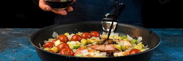 паста с креветками и кабачками