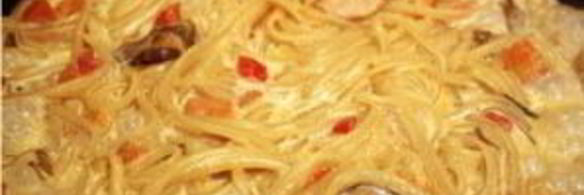 паста с овощами в сливочном соусе