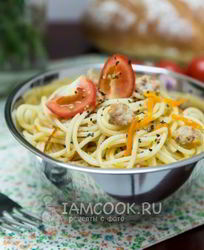 Спагетти с фаршем и сванской солью