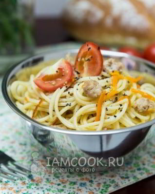 Спагетти с фаршем и сванской солью