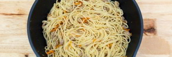 спагетти с фаршем и сванской солью