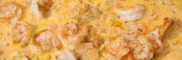 спагетти с креветками в сливочно-томатном соусе