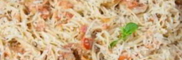 спагетти с креветками в сливочно-томатном соусе