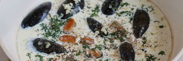 спагетти с мидиями в сливочном соусе