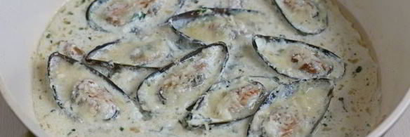 спагетти с мидиями в сливочном соусе