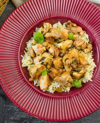 Апельсиновая курица с рисом