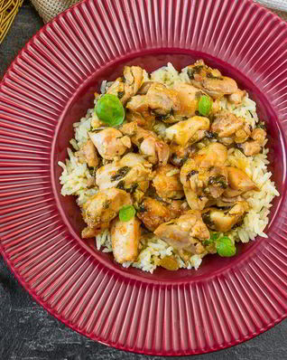 Апельсиновая курица с рисом