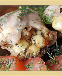 Фаршированные куриные голени