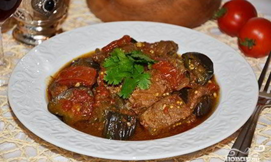 Рецепт говядины с баклажанами в мультиварке