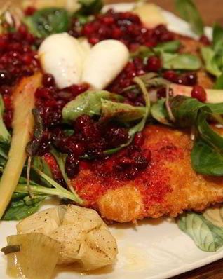 Индейка с пастернаком и клюквенным соусом