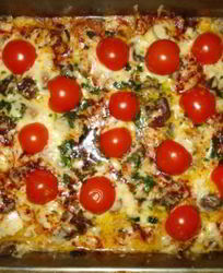 Куриная грудка с грибами, сыром и сливками