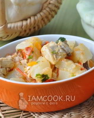 Куриная грудка с патиссонами в мультиварке