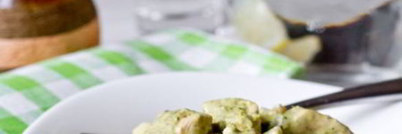 куриное филе в сливках с базиликовым песто