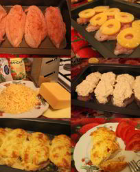 Курица с ананасами под сыром