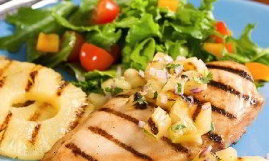 Рецепт курицы с ананасом на гриле