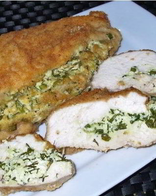 Курица с творогом в духовке