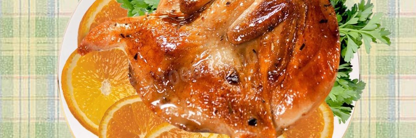 Куропатка запеченная с апельсинами