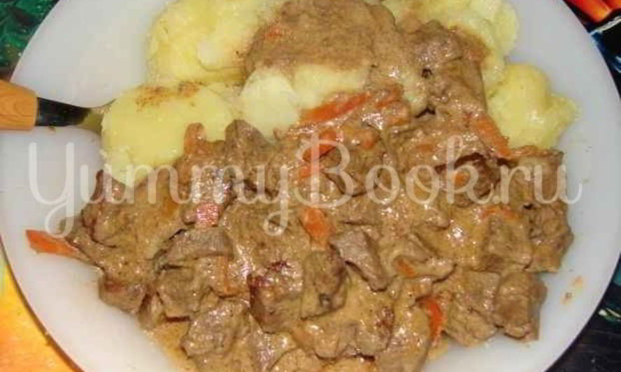 Рецепт мяса в сметане с картофелем по-узбекски