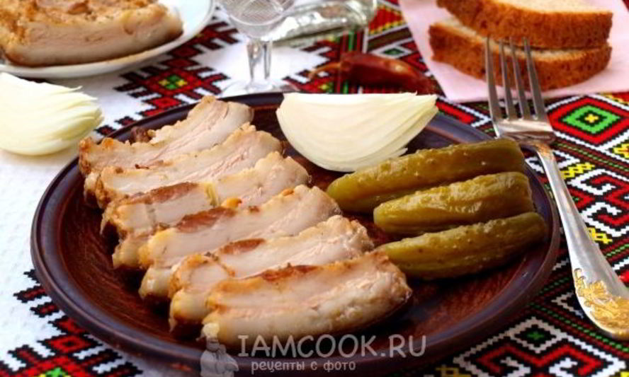 Рецепт сала, запеченного в духовке