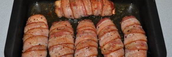 запеченное куриное филе в беконе