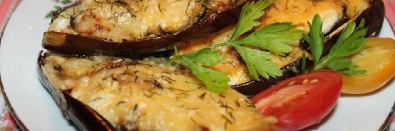 Баклажаны с грибами в духовке