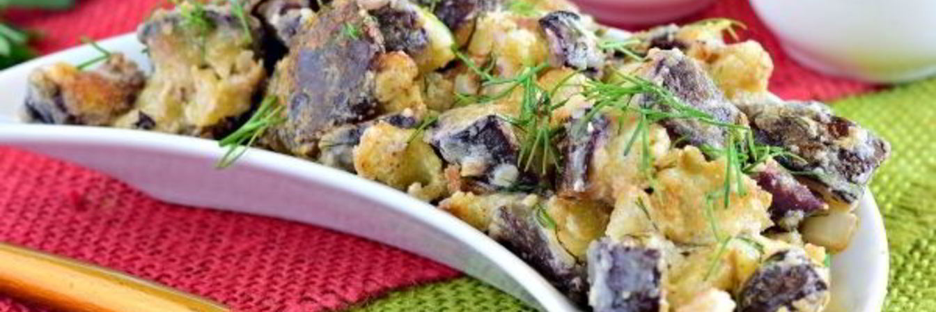 Баклажаны тушеные в сметане