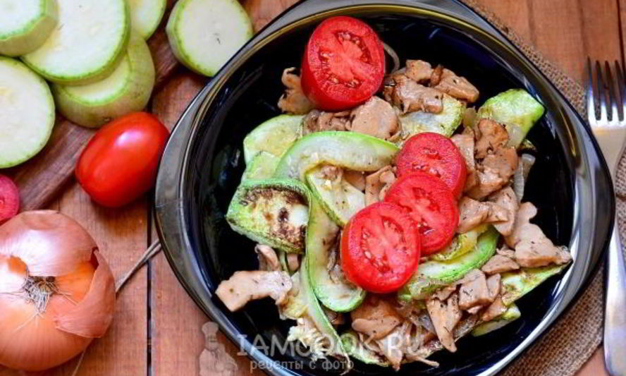 Рецепт кабачков жаренных с грибами