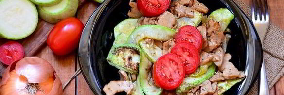 кабачки жаренные с грибами