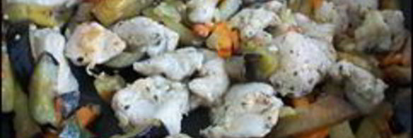 картошка тушеная с индейкой и овощами