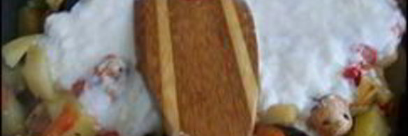 картошка тушеная с индейкой и овощами