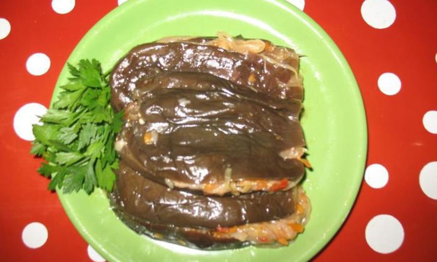 Рецепт квашеных баклажанов, фаршированных овощами