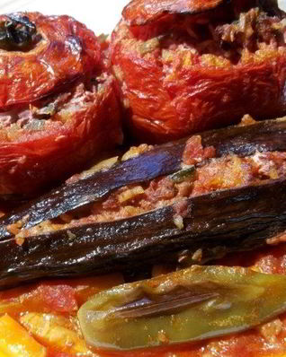 Овощи, фаршированные фаршем