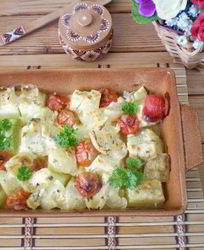 Овощи в духовке под соусом