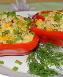 Перец, фаршированный пшеном и сыром