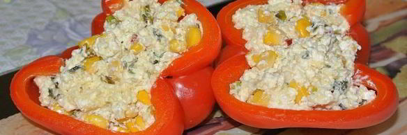 перец, фаршированный пшеном и сыром