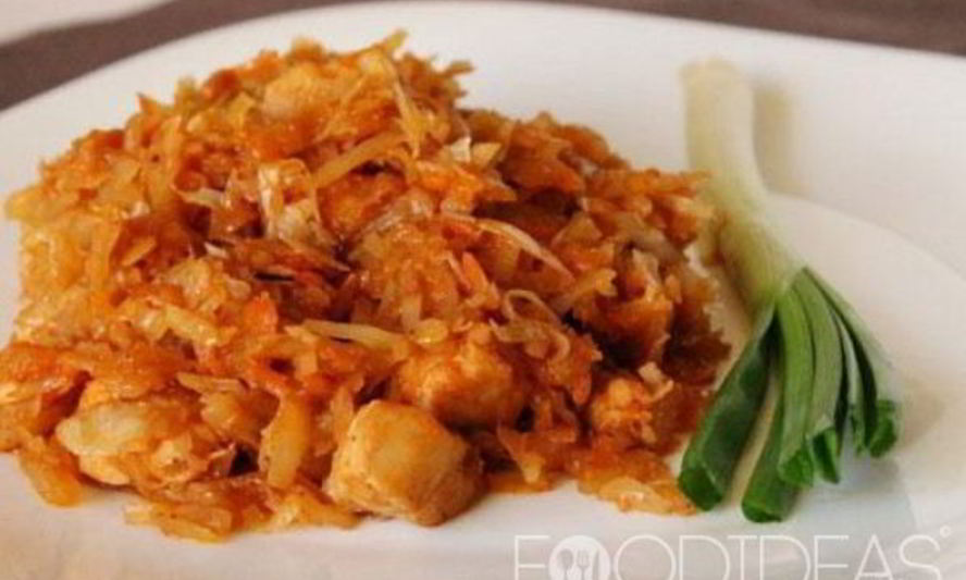Рецепт тушеной капусты с курицей