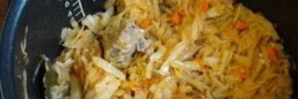 тушеная капуста со свининой в мультиварке поларис