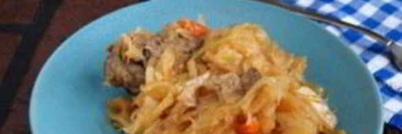 тушеная капуста со свининой в мультиварке поларис