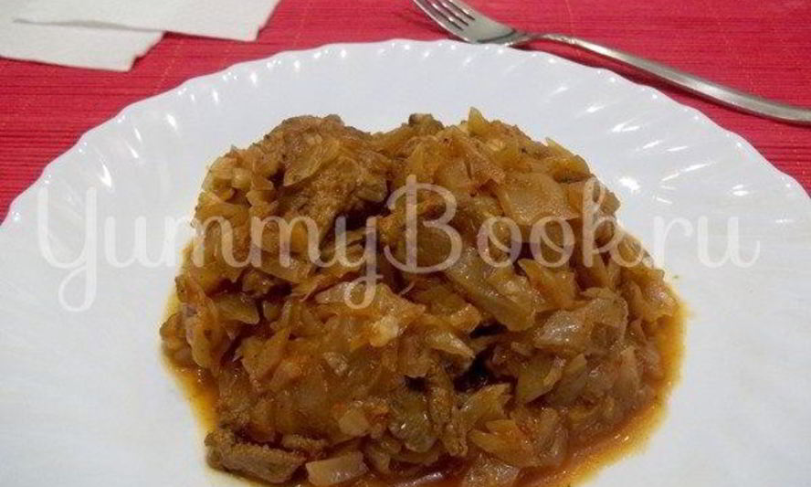 Рецепт тушеной капусты со свининой